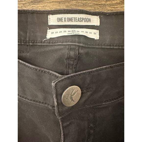 One by One Teaspoon Freebirds II Low Waist Fitted Jeans – Black, Size 27 - Picture 7 of 7